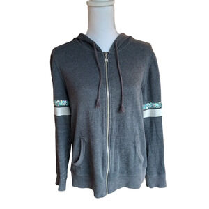 Victoria's Secret Sequined Hoodie Zip up Heather Gray - Size M